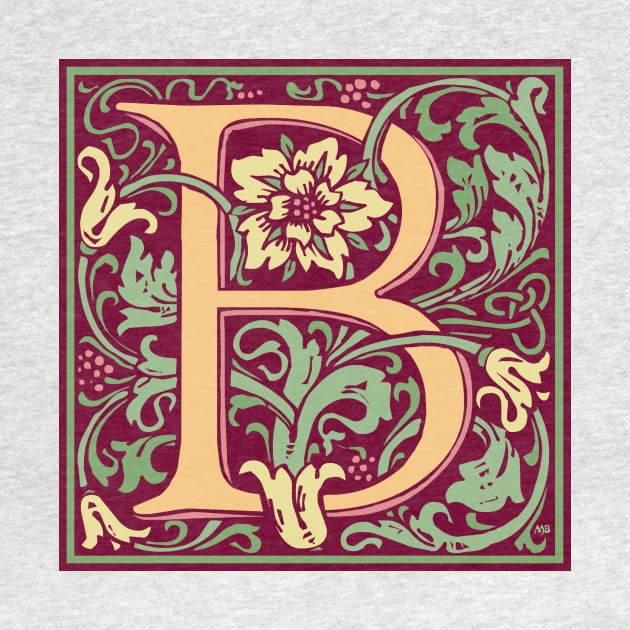 William Morris Vintage Letter B by MatchbookGraphics